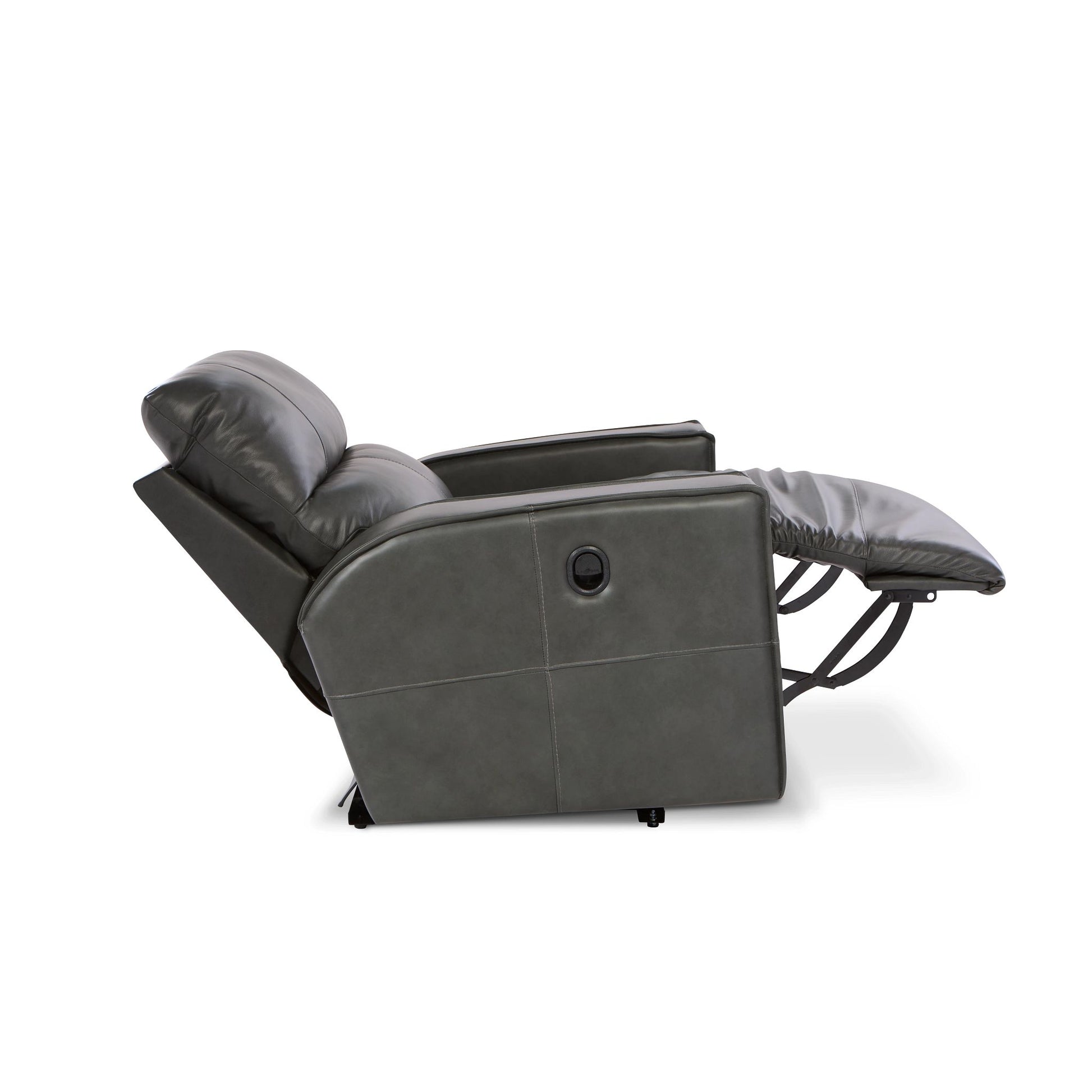 Maddox Leather Reclining Chair and a Half — Topflight Slate — view 3
