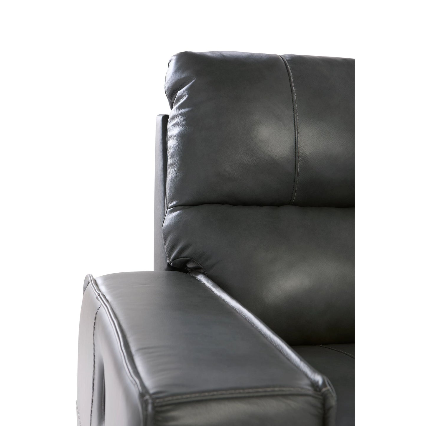 Maddox Leather Reclining Chair and a Half — Topflight Slate — view 11