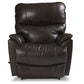 Brown leather recliner chair on a white background