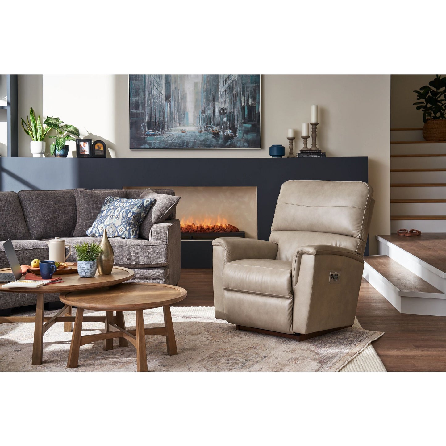 Ava Leather Recliner — Topflight Ivory — view 8