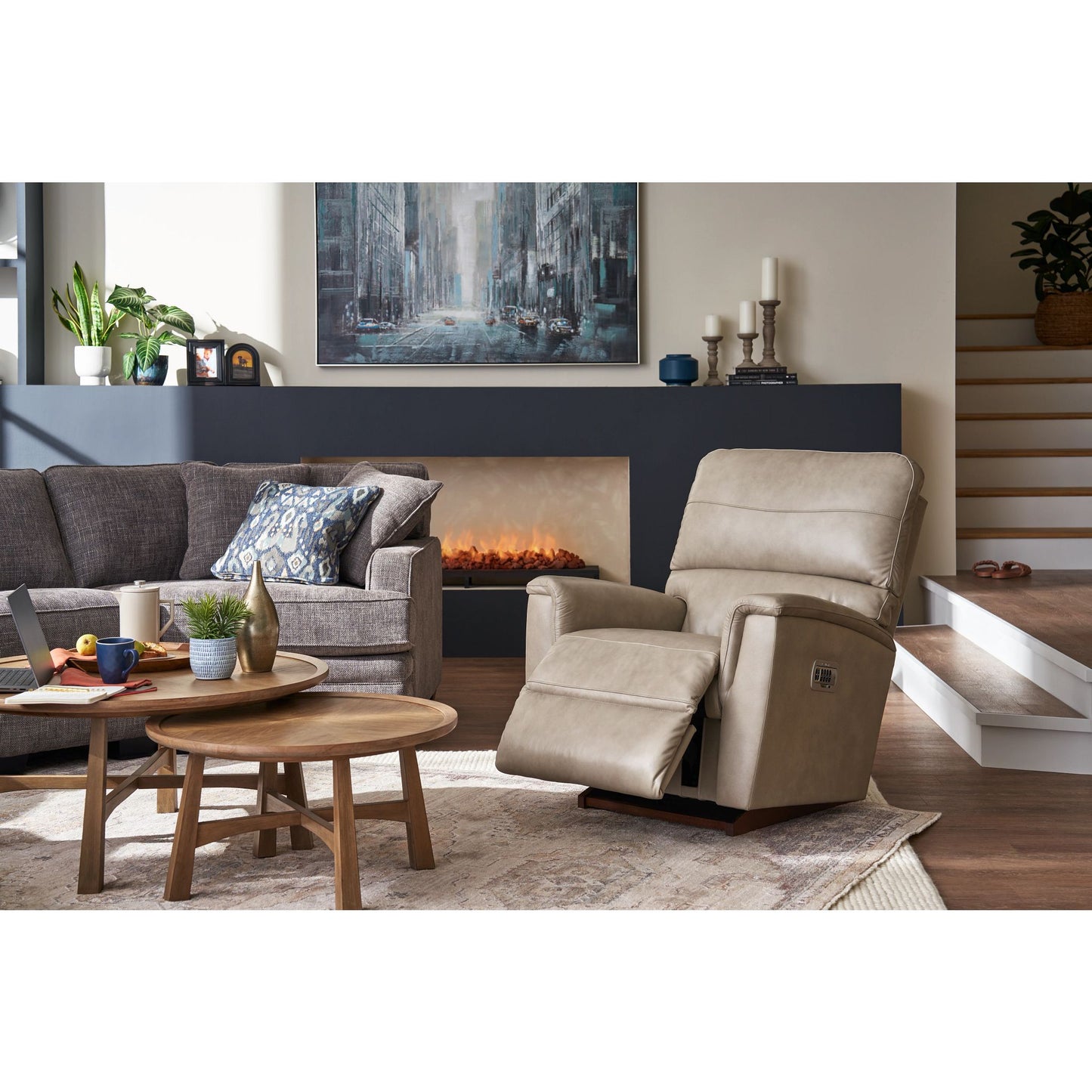 Ava Leather Recliner — Topflight Ivory — view 6