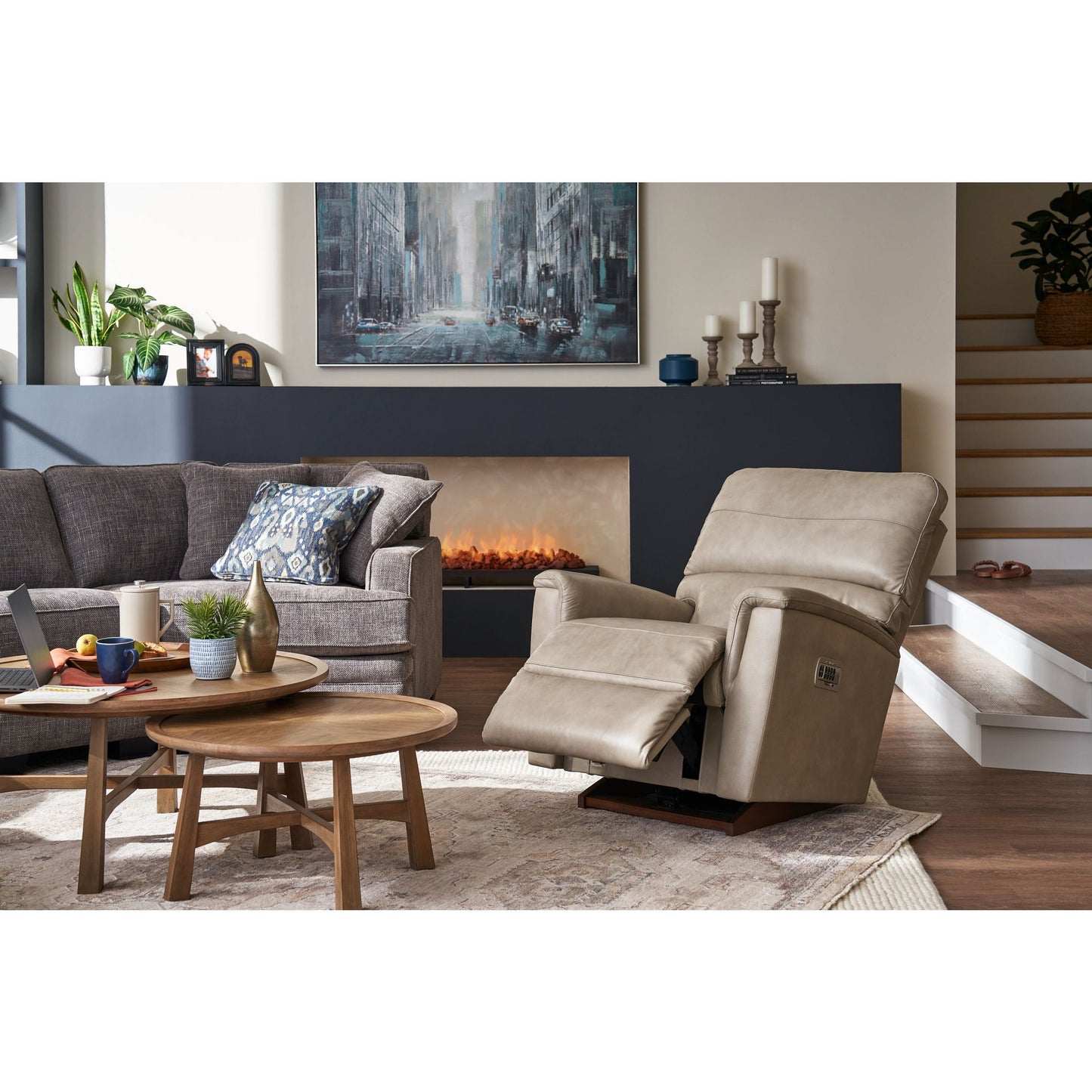 Ava Leather Recliner — Topflight Ivory — view 7