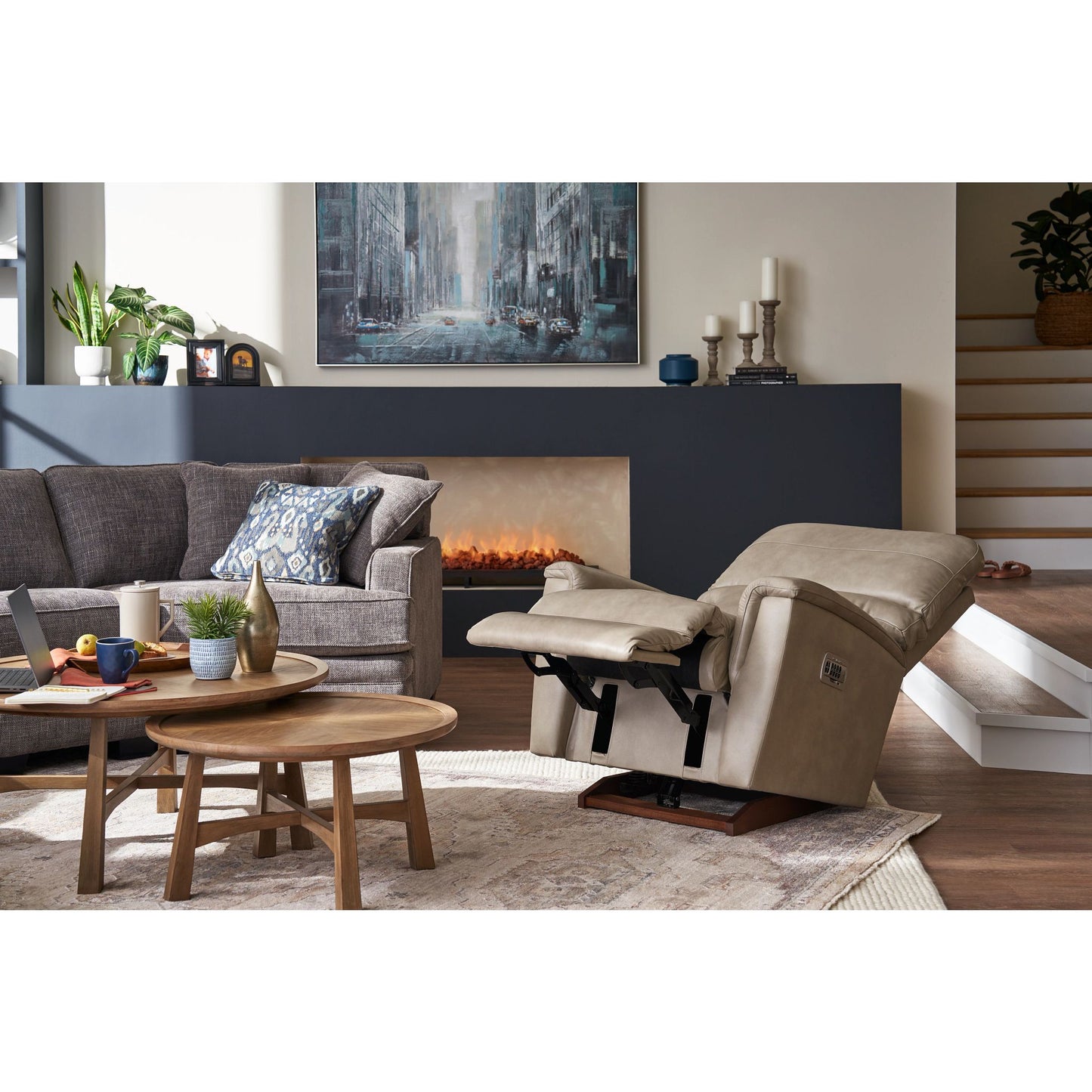 Ava Leather Recliner — Topflight Ivory — view 5