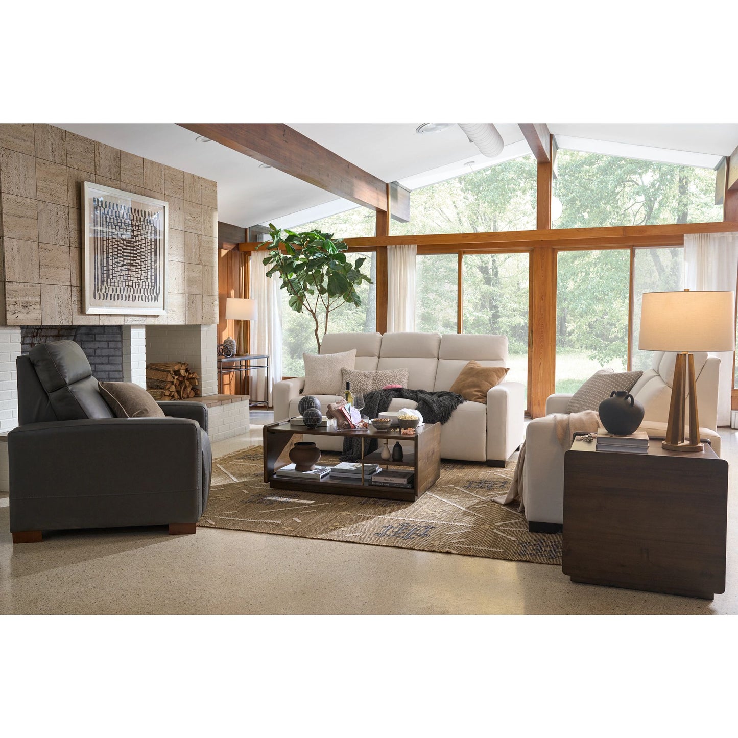 Acadia Reclining Sofa — Picchu Snow — view 10