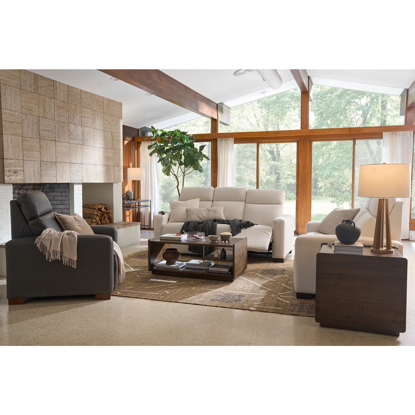 Acadia Reclining Sofa — Picchu Snow — view 12