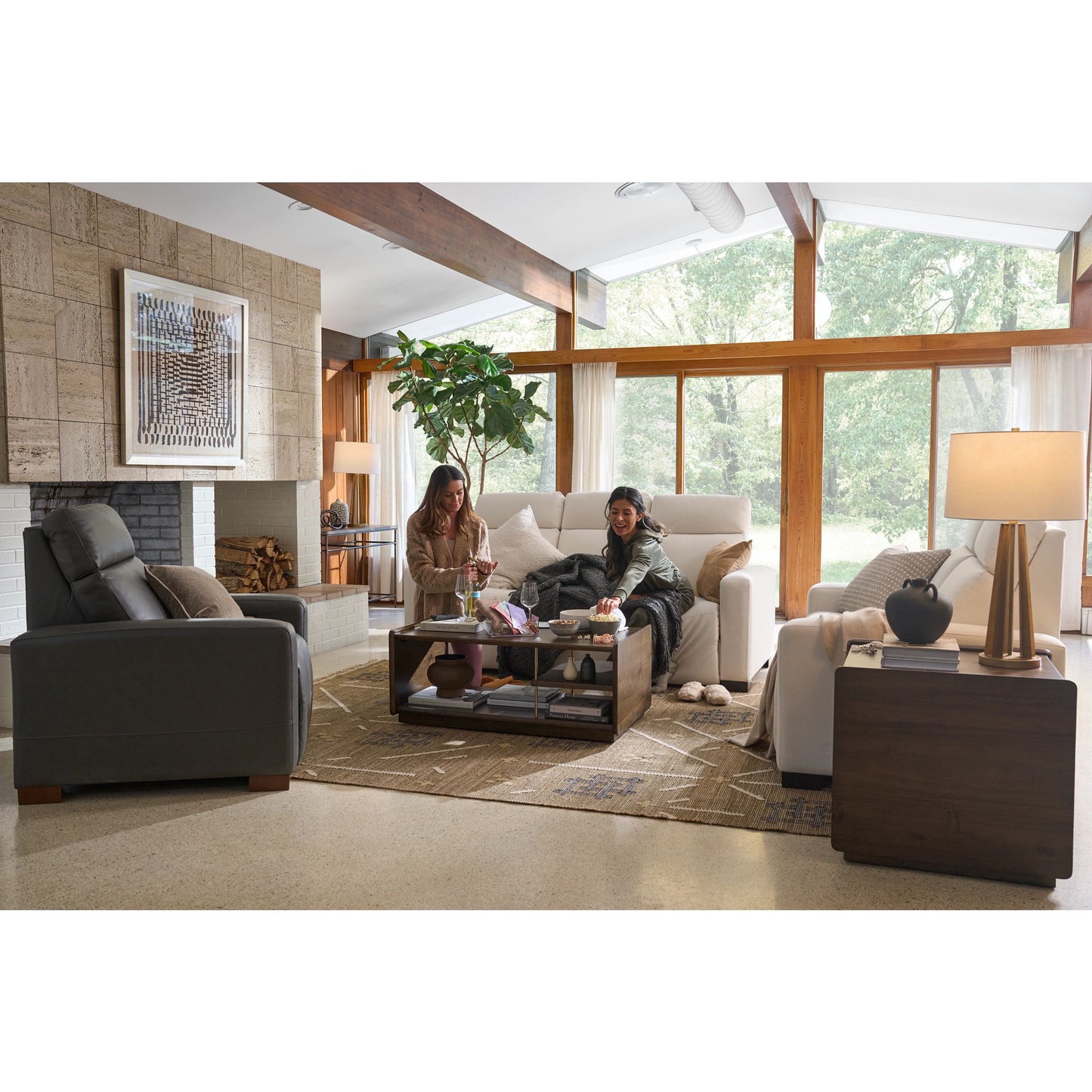 Acadia Reclining Sofa — Picchu Snow — view 17