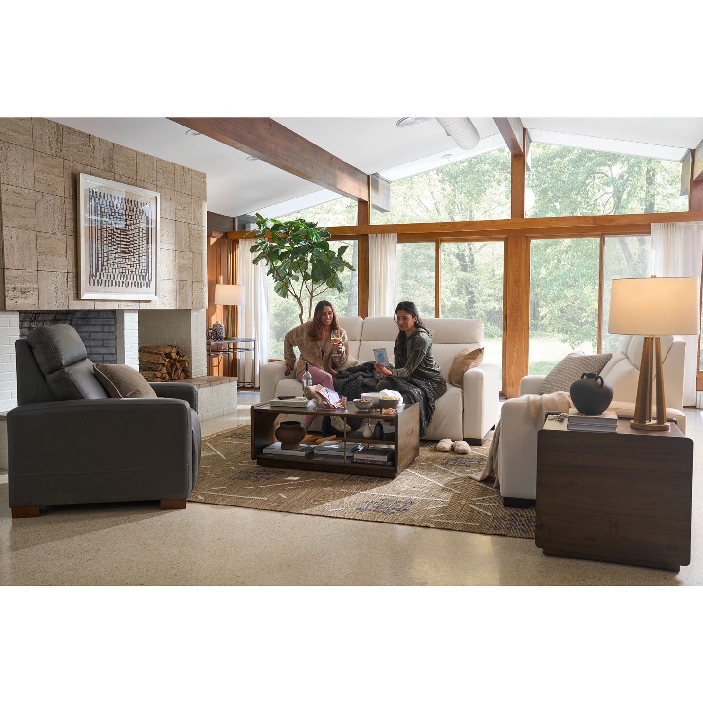 Acadia Reclining Sofa — Picchu Snow — view 19