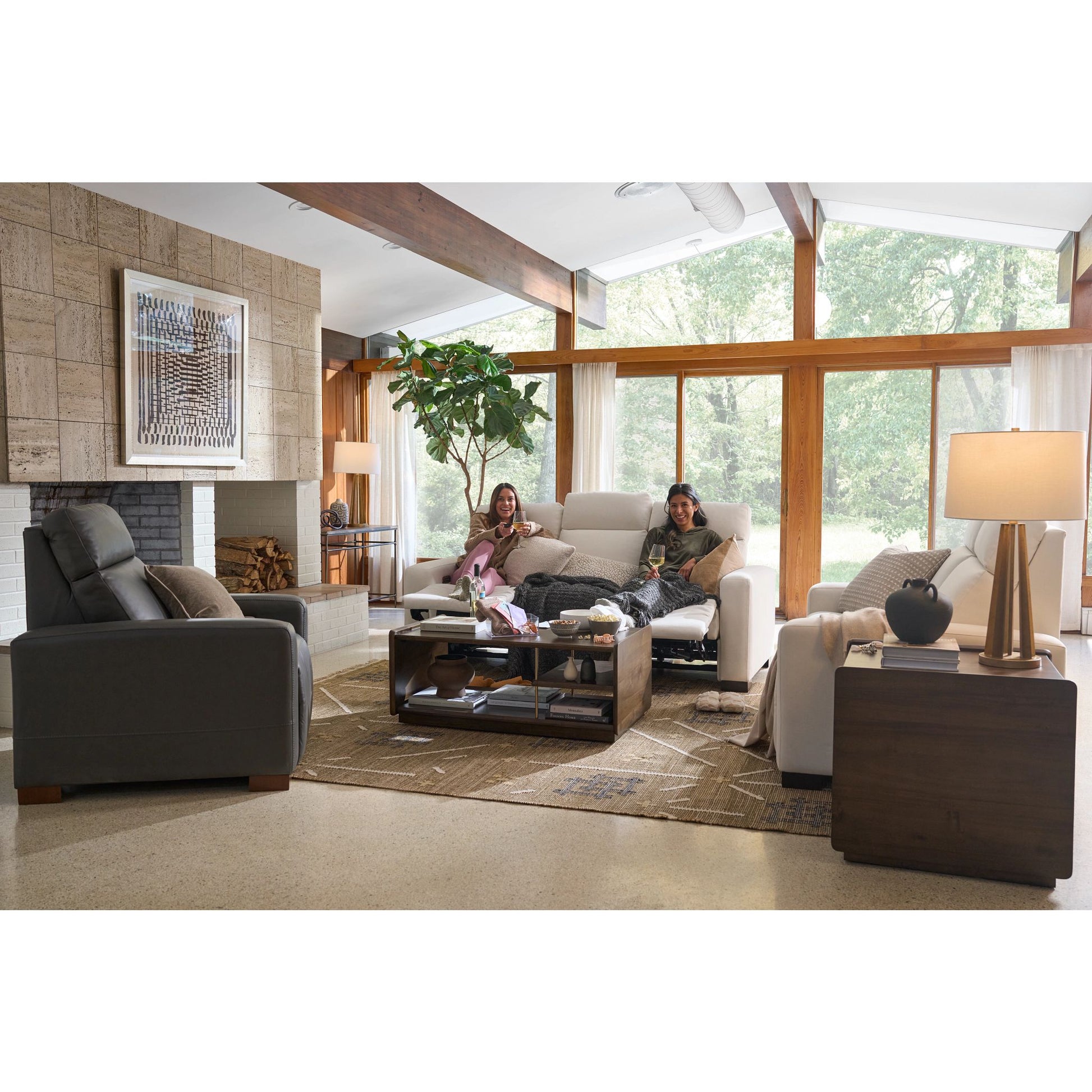 Acadia Reclining Sofa — Picchu Snow — view 20