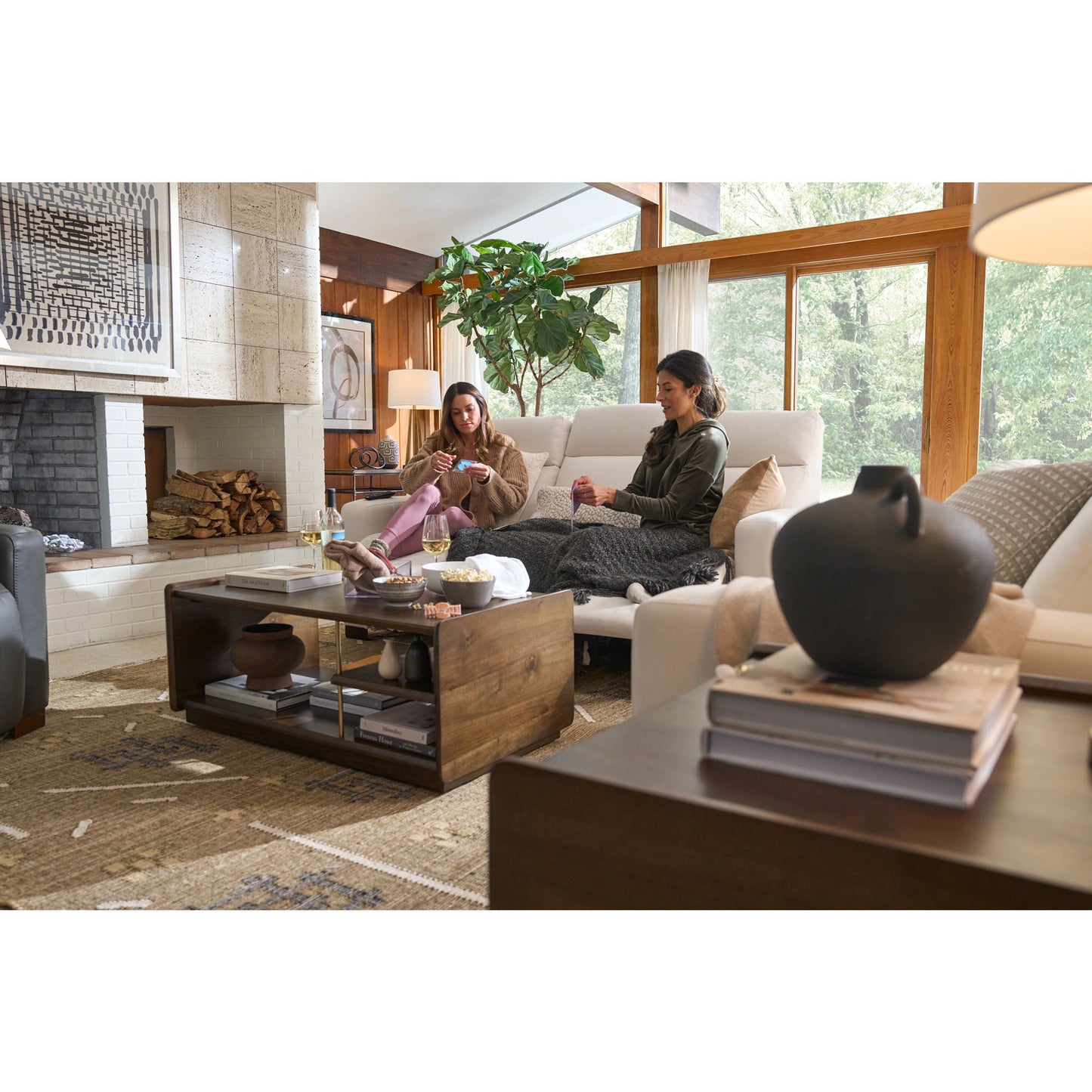 Acadia Reclining Sofa — Picchu Snow — view 21