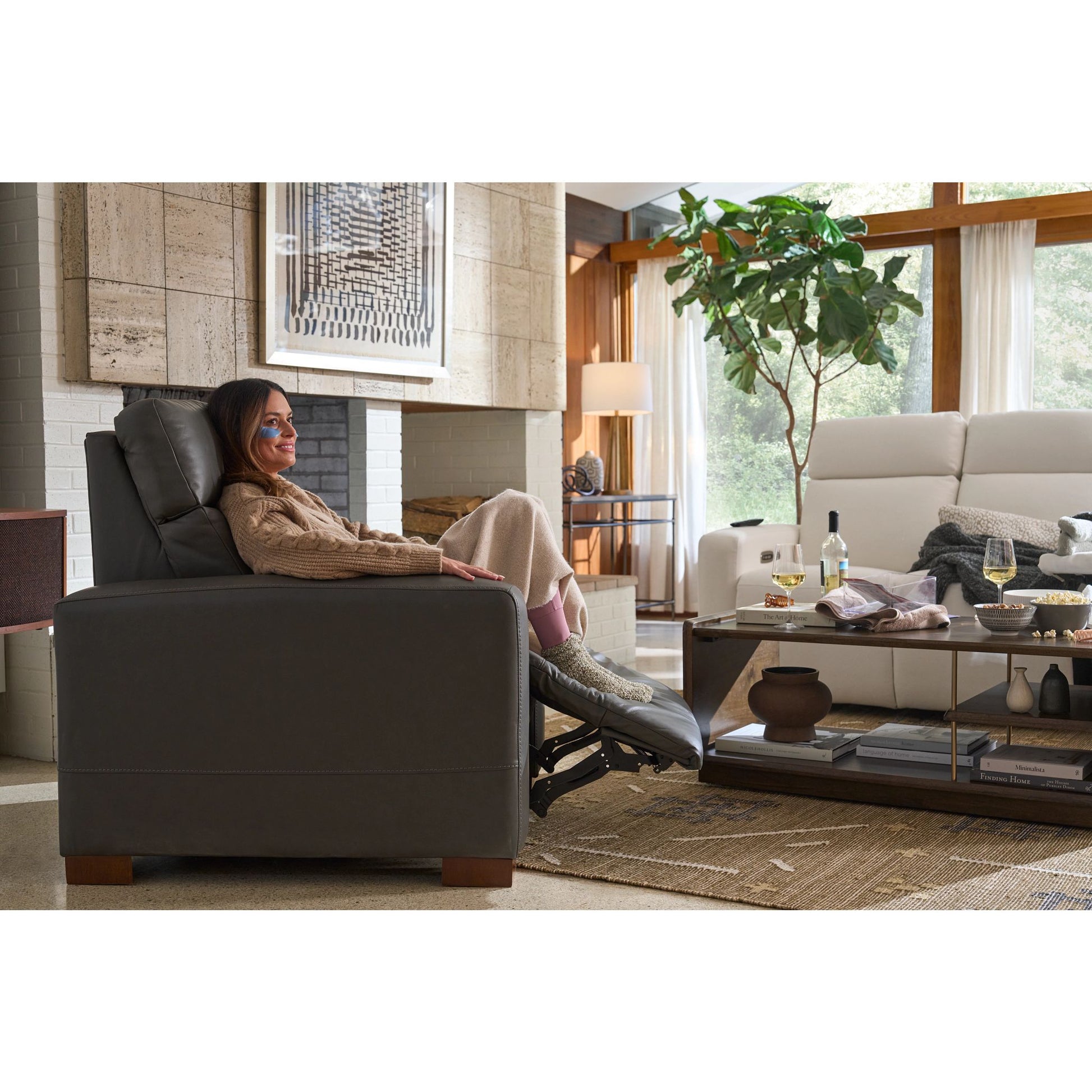 Acadia Reclining Sofa — Picchu Snow — view 36