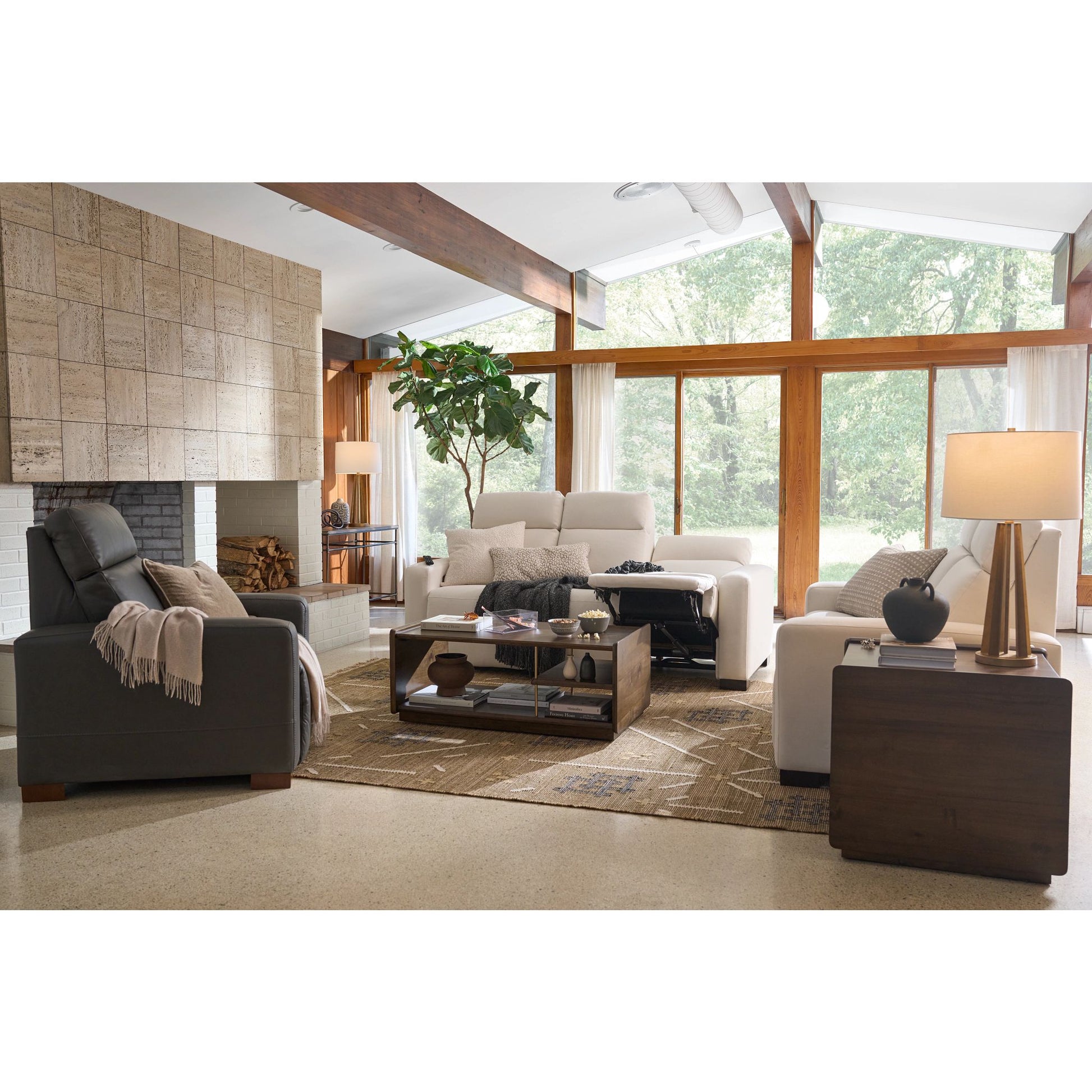 Acadia Reclining Sofa — Picchu Snow — view 13