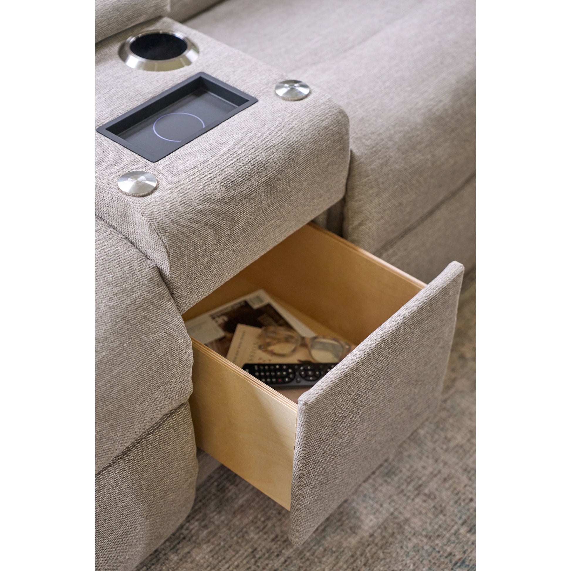 Dutton Reclining Sofa — i-Rockport Mushroom — view 21