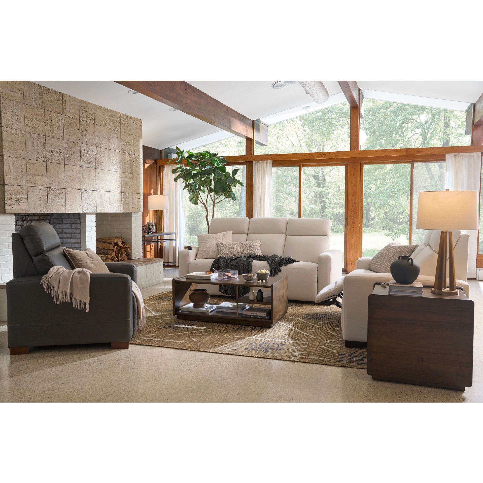Acadia Reclining Sofa — Picchu Snow — view 14
