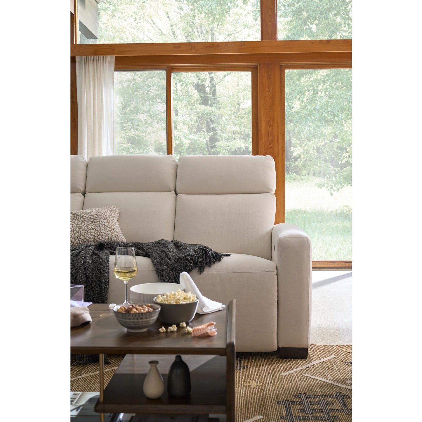 Acadia Reclining Sofa — Picchu Snow — view 4