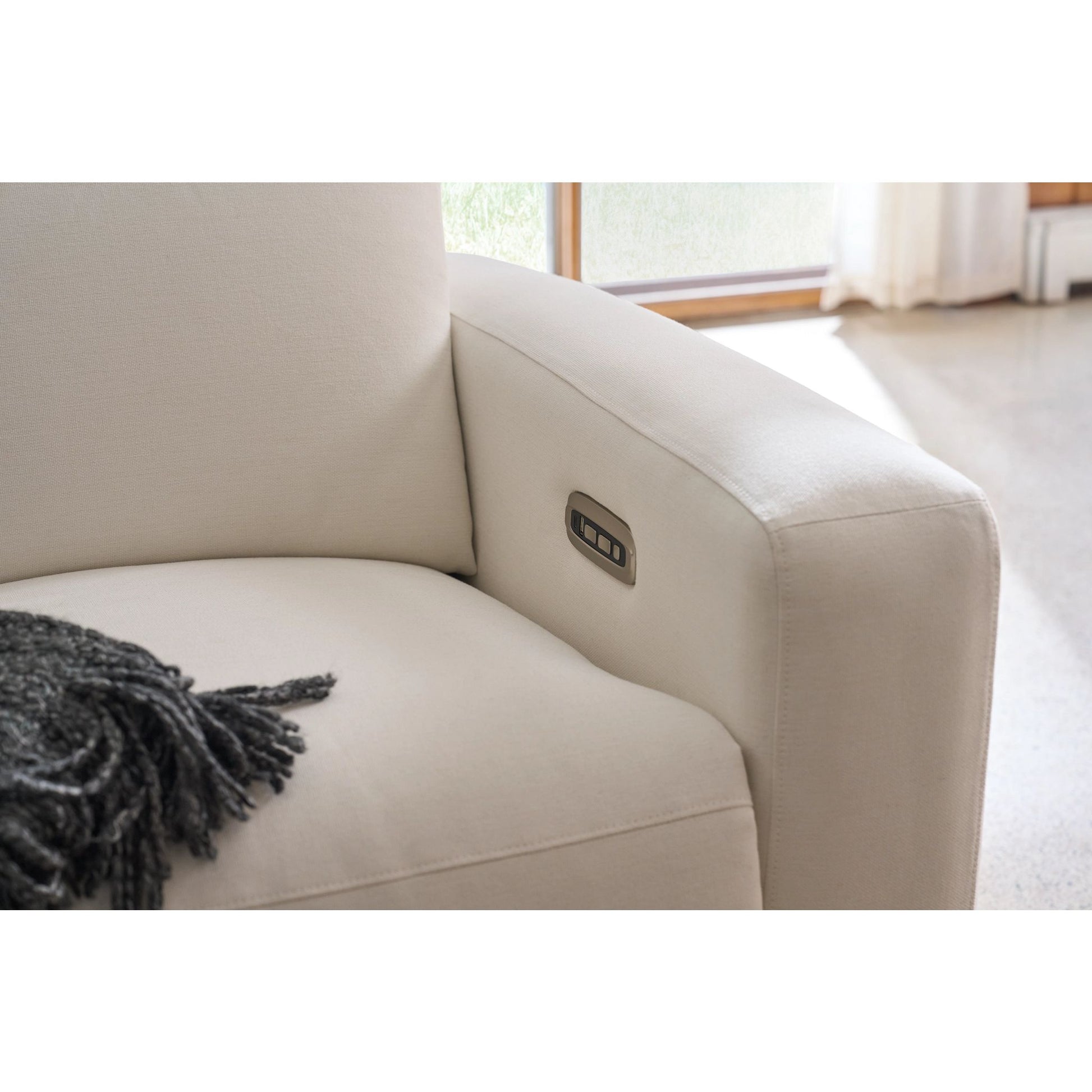 Acadia Reclining Sofa — Picchu Snow — view 9