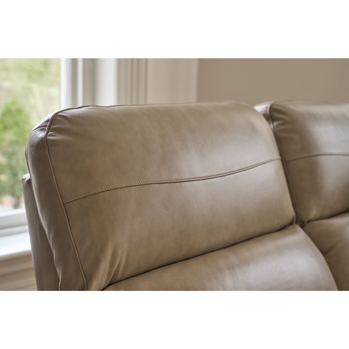Ava Leather Reclining Sofa — Topflight Ivory — view 14