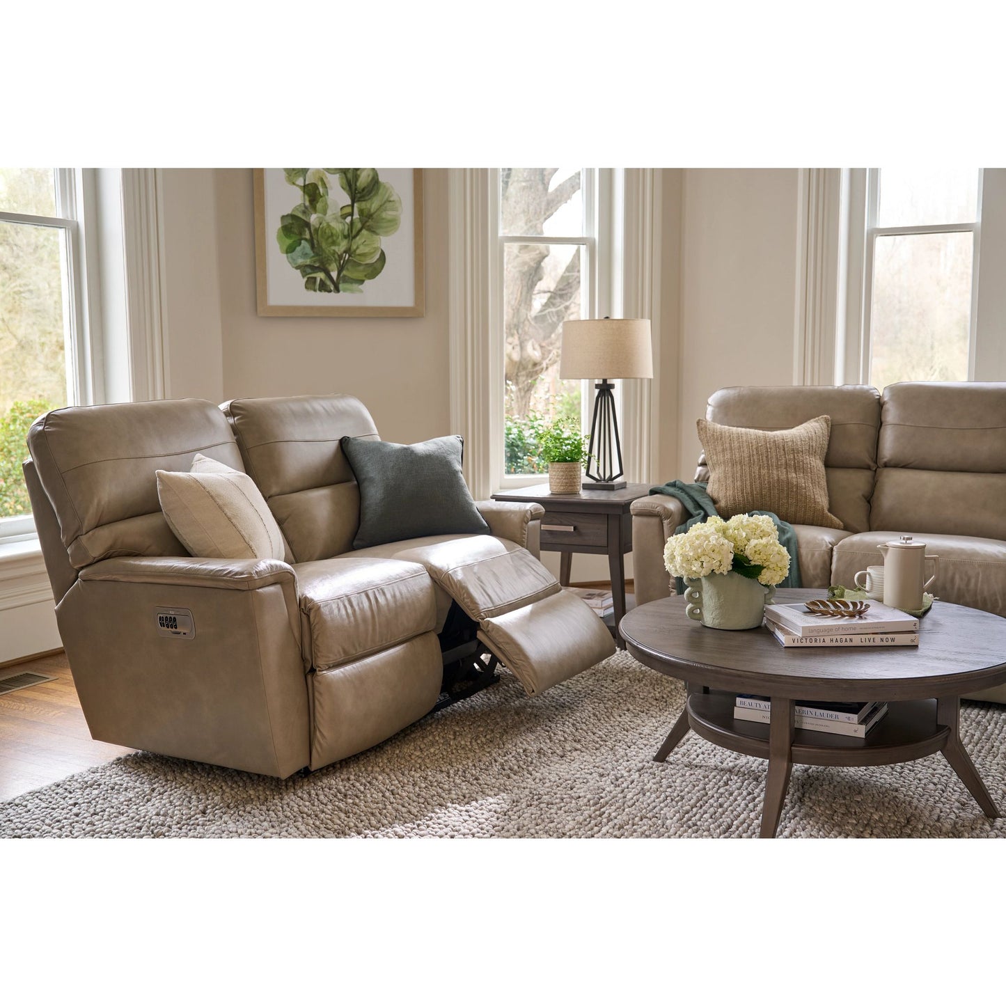Ava Leather Reclining Sofa — Topflight Ivory — view 16