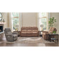 Dutton Faux Leather Reclining Sofa — Winslow Pecan — view 18