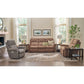 Dutton Faux Leather Reclining Sofa — Winslow Pecan — view 22