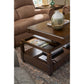 Dutton Faux Leather Reclining Sofa — Winslow Pecan — view 8