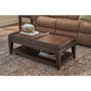 Dutton Faux Leather Reclining Sofa — Winslow Pecan — view 9