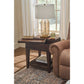 Dutton Faux Leather Reclining Sofa — Winslow Pecan — view 12