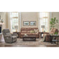 Dutton Faux Leather Reclining Sofa — Winslow Pecan — view 26