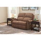Dutton Faux Leather Reclining Sofa — Winslow Pecan — view 27