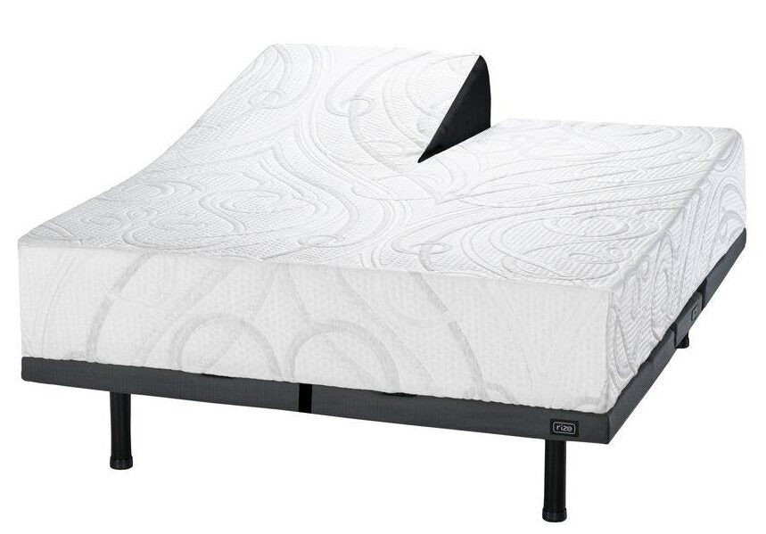 Mattress with a white and gray pattern on a white background