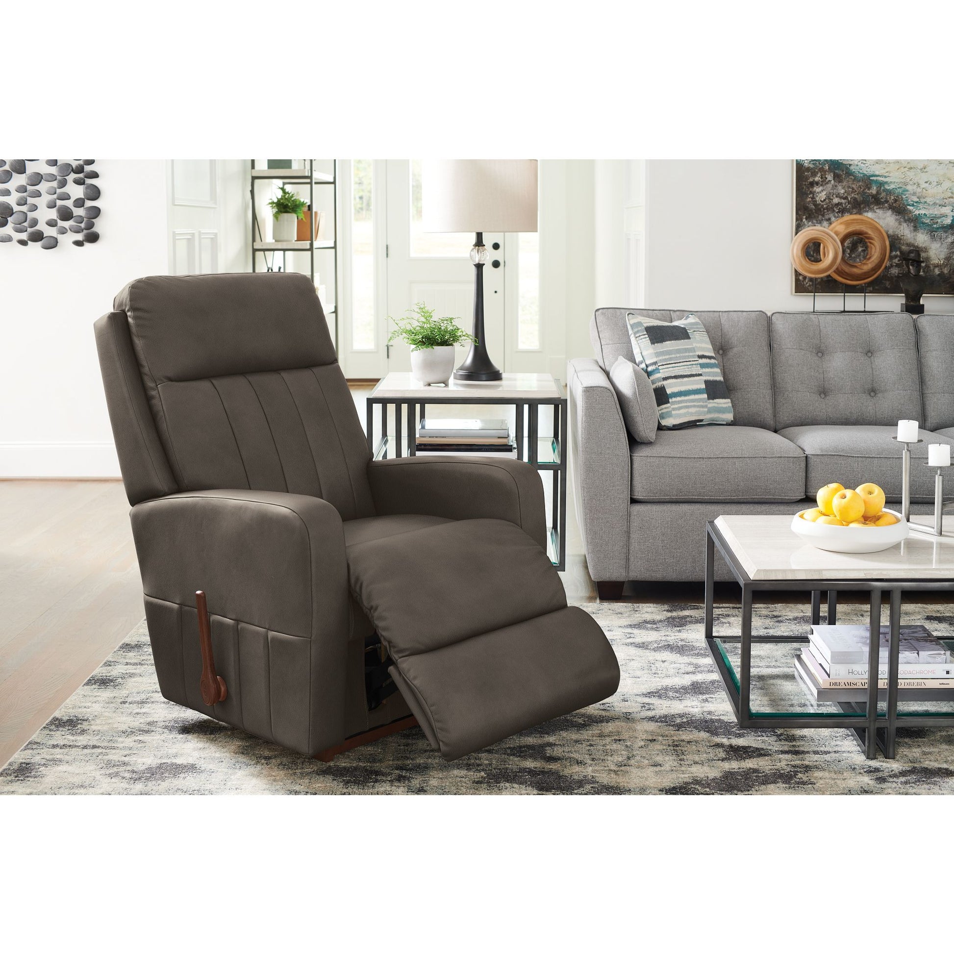Finley Leather Recliner — Intermingle Grey — view 2