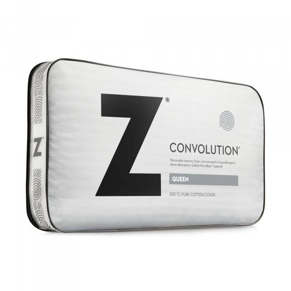 Z Convolution pillow packaging on a white background