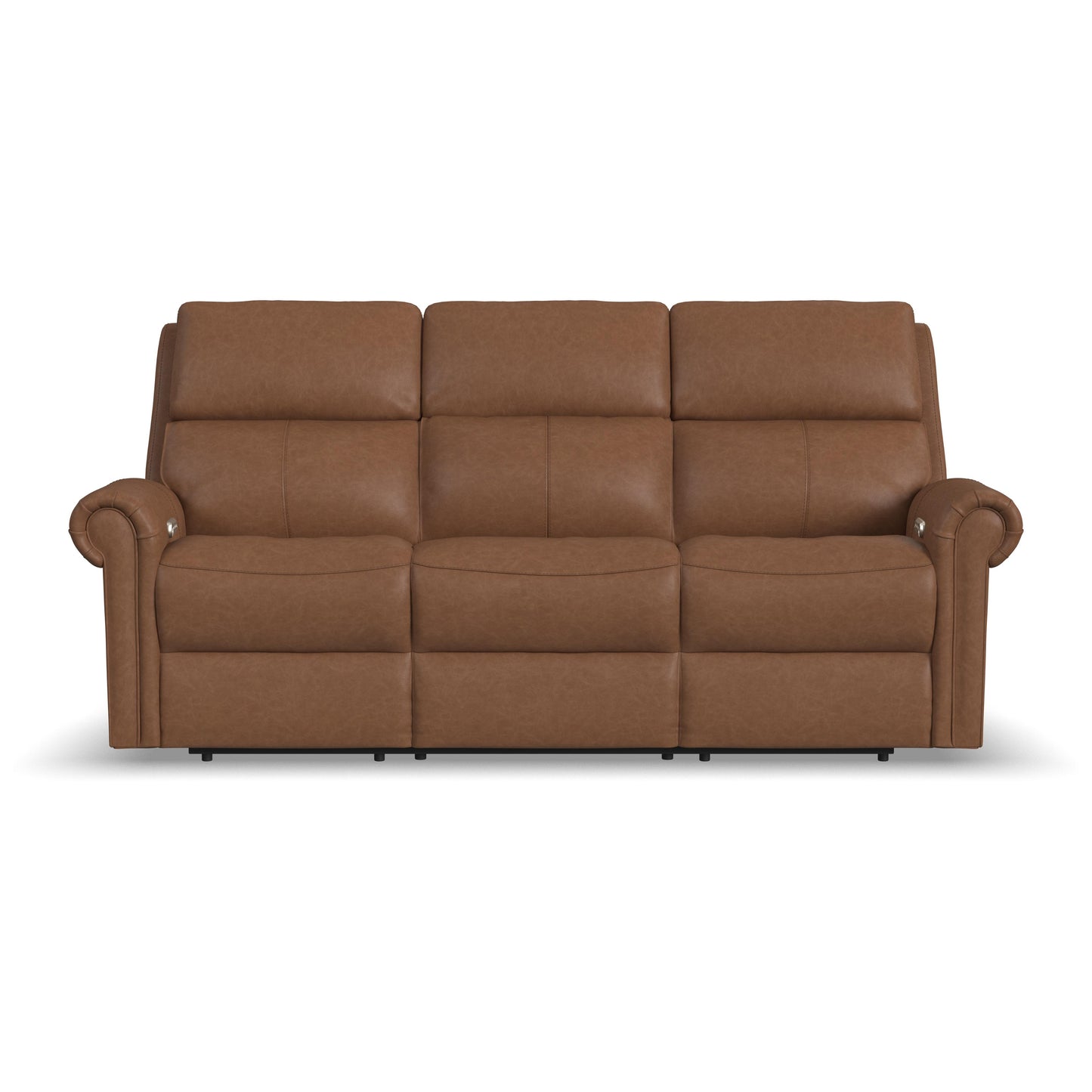 Flexsteel Bernard Power Reclining Sofa with Console, Power Headrests & Lumbar