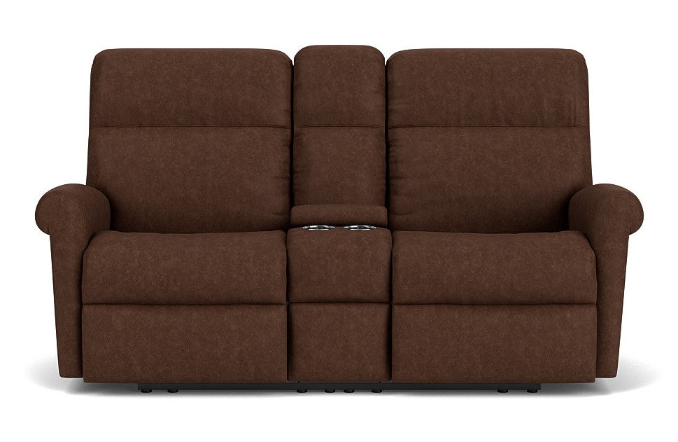 Flexsteel Davis Reclining Loveseat with Console