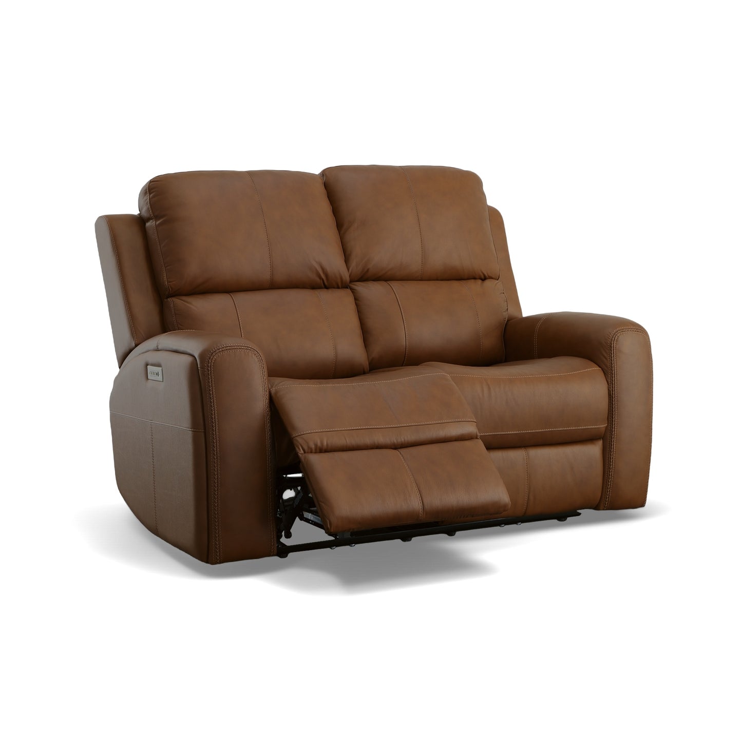 Flexsteel Linden Power Reclining Loveseat with Power Headrests & Lumbar