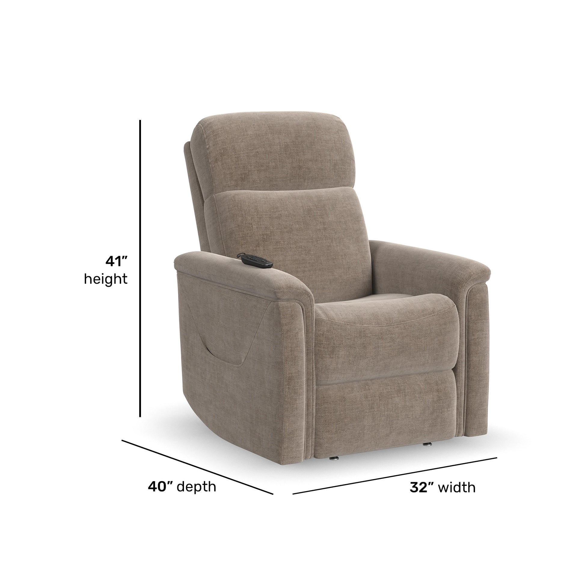 Flexsteel Luma Petite Petite Power Lift Recliner with Power Headrest, Lumbar, Heat & Massage