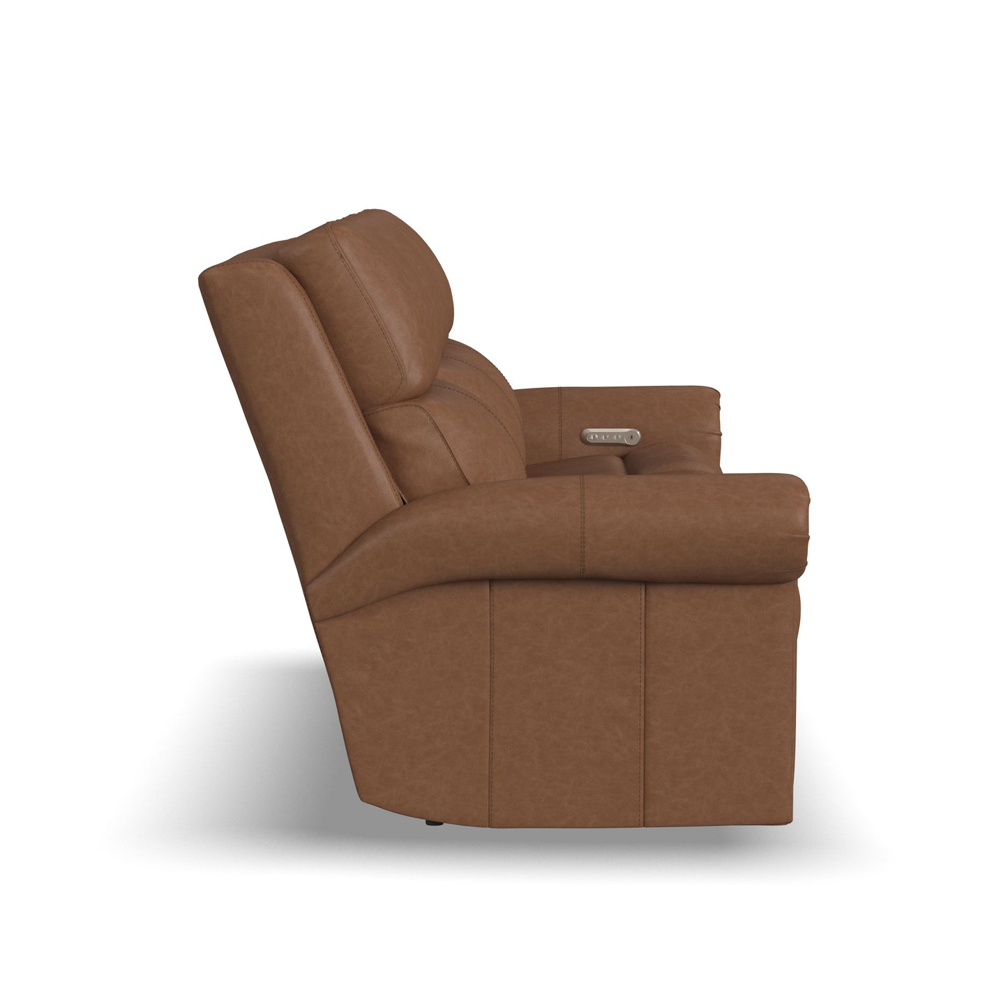 Flexsteel Bernard Power Reclining Sofa with Console, Power Headrests & Lumbar