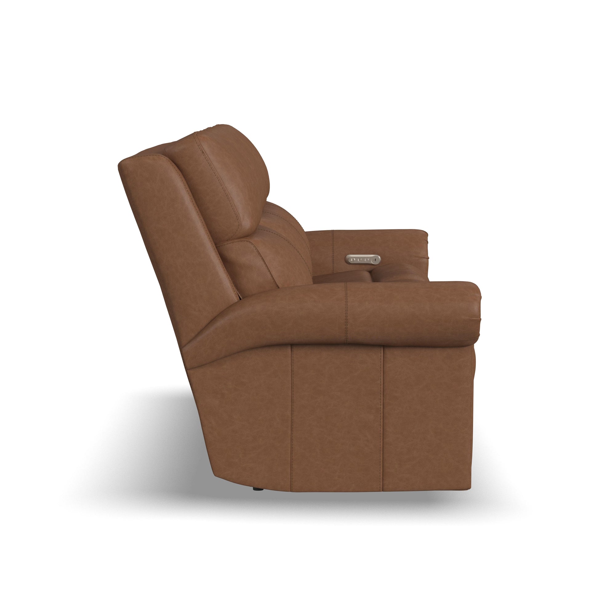 Flexsteel Bernard Power Reclining Sofa with Console, Power Headrests & Lumbar