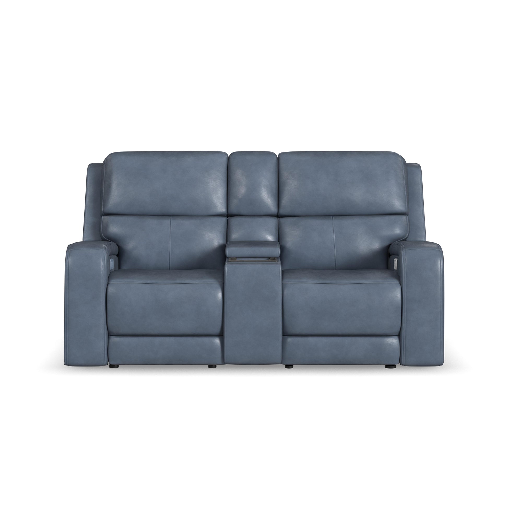 Flexsteel Oasis Power Reclining Loveseat with Console, Power Headrests, Lumbar, Heat & Massage