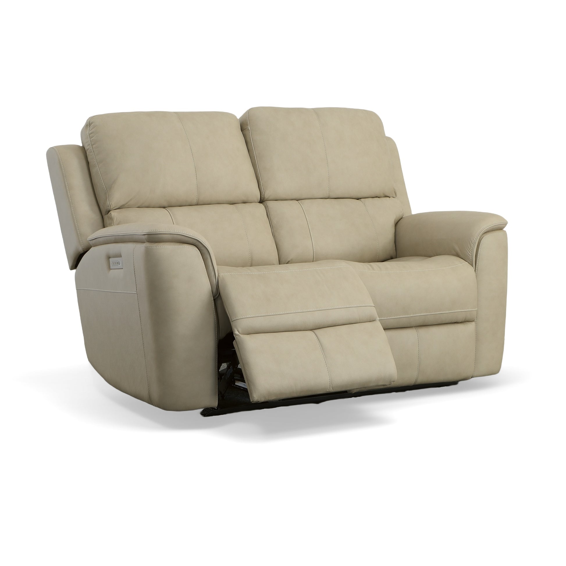 Flexsteel Henry Power Reclining Loveseat with Power Headrests & Lumbar