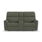 Flexsteel Porter Power Reclining Loveseat with Console, Power Headrest, & Lumbar