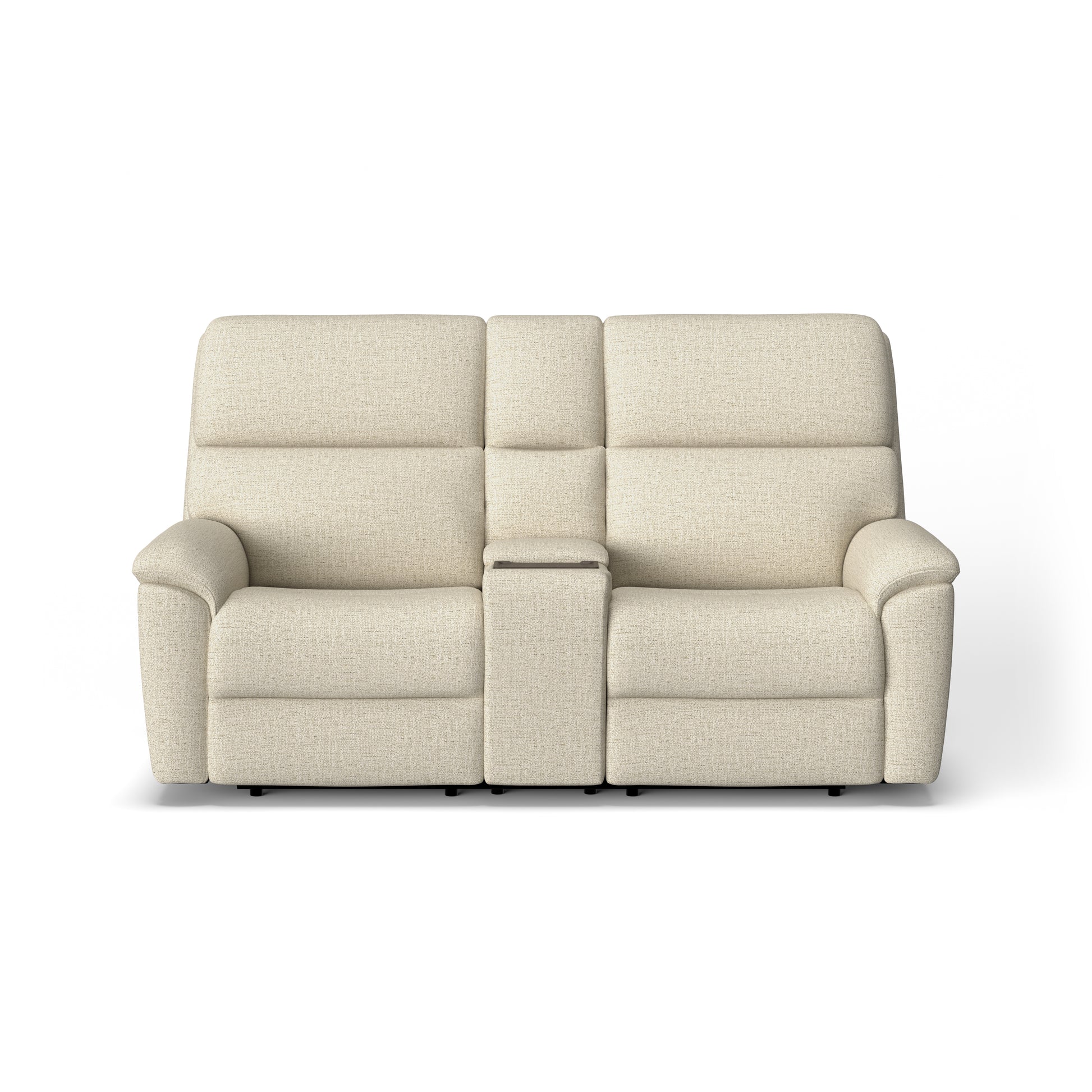 Flexsteel Porter Power Reclining Loveseat with Console, Power Headrests & Lumbar