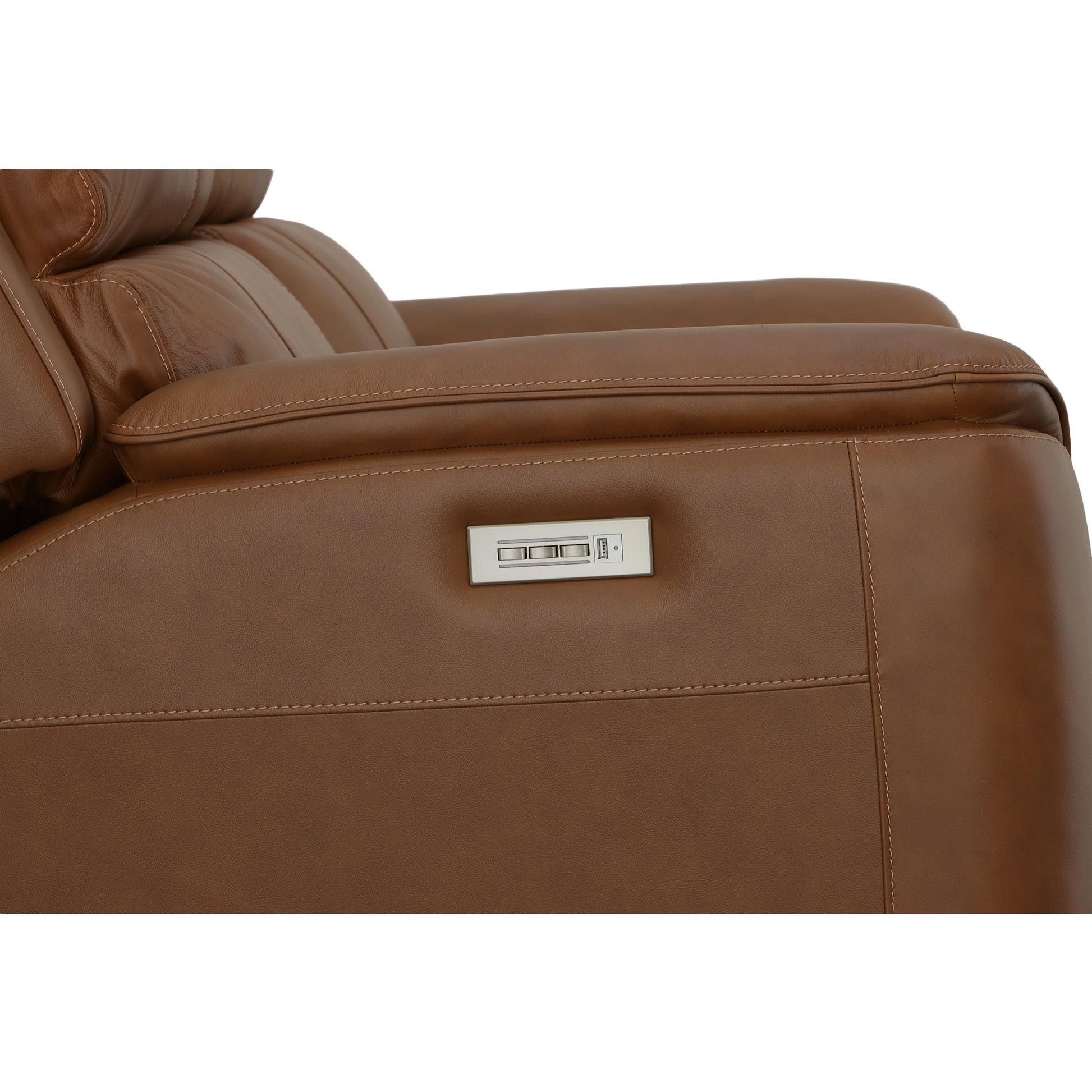 Flexsteel Henry Power Reclining Loveseat with Power Headrests & Lumbar