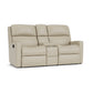 Catalina Leather Reclining Loveseat with Console - Chalk