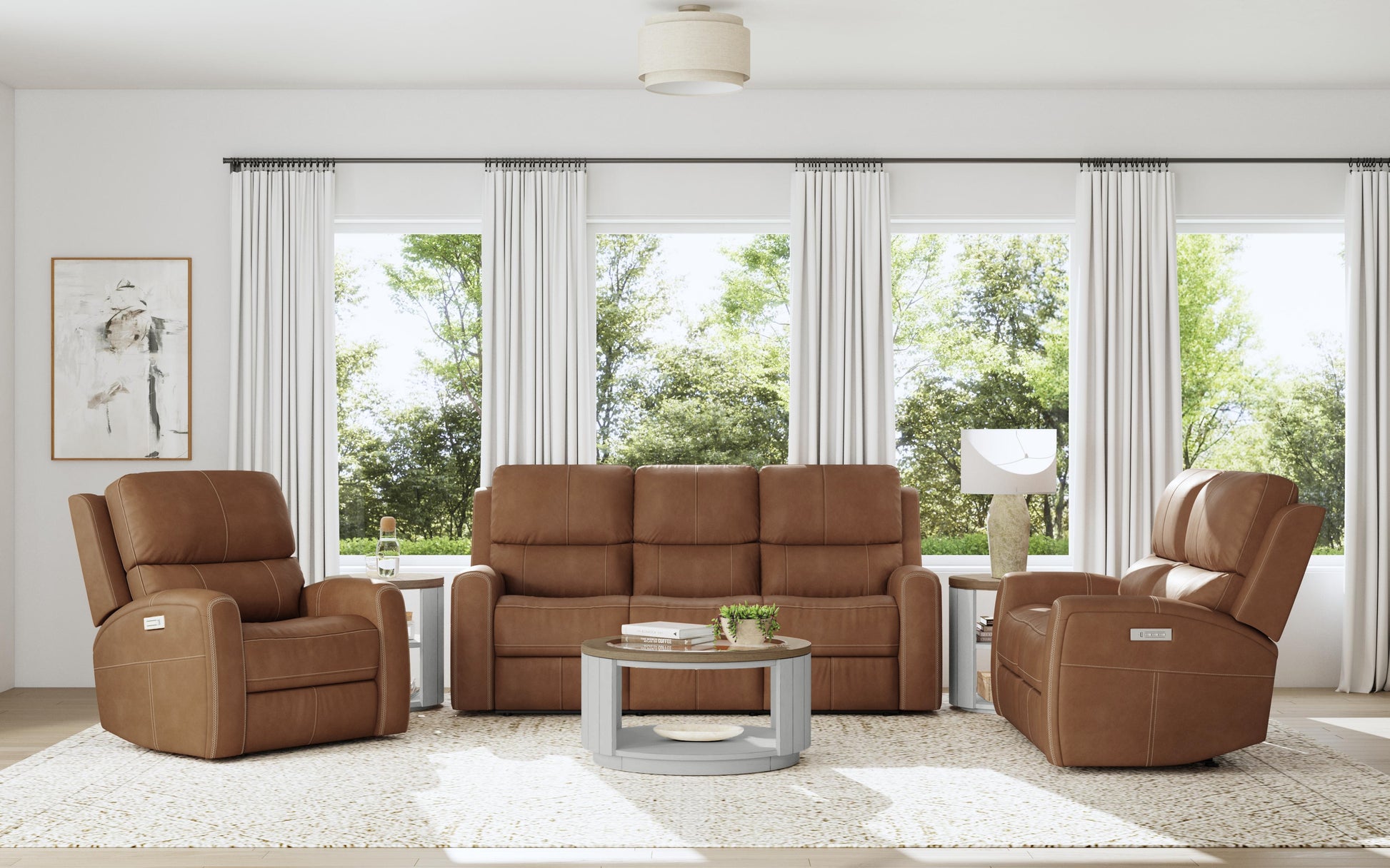Flexsteel Linden Power Recliner with Power Headrest & Lumbar