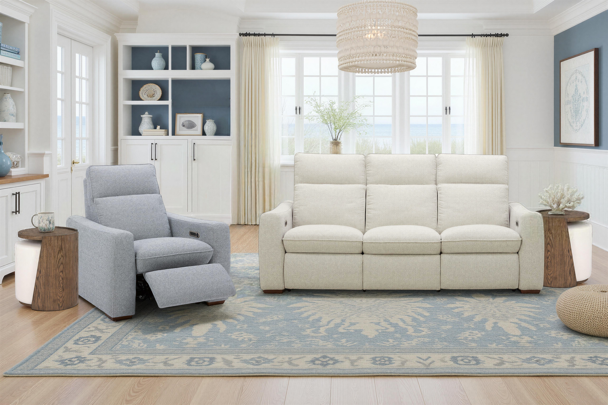 Flexsteel Ava Power Reclining Sofa with Power Headrest & Lumbar