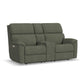 Flexsteel Porter Power Reclining Loveseat with Console, Power Headrest, & Lumbar