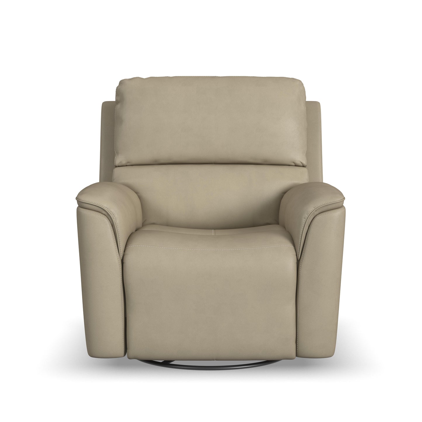 Flexsteel Henry Leather Power Swivel Gliding Recliner with Power Headrest, Lumbar, Heat & Massage