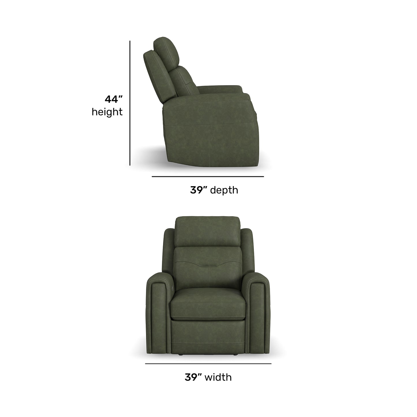 Flexsteel Felix Power Recliner with Power Headrest, Lumbar, Heat & Massage