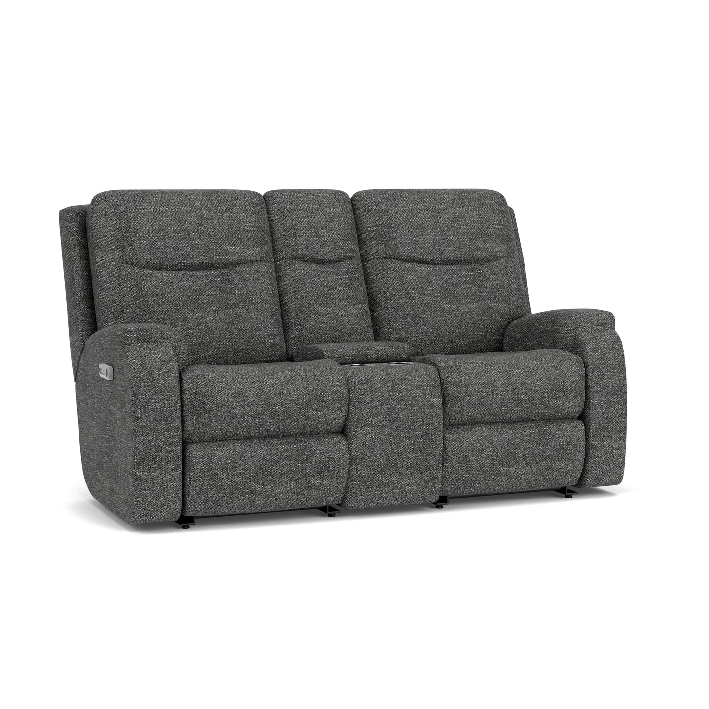 Flexsteel Penn Power Reclining Loveseat with Console & Power Headrests & Lumbar
