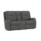 Flexsteel Penn Power Reclining Loveseat with Console & Power Headrests & Lumbar